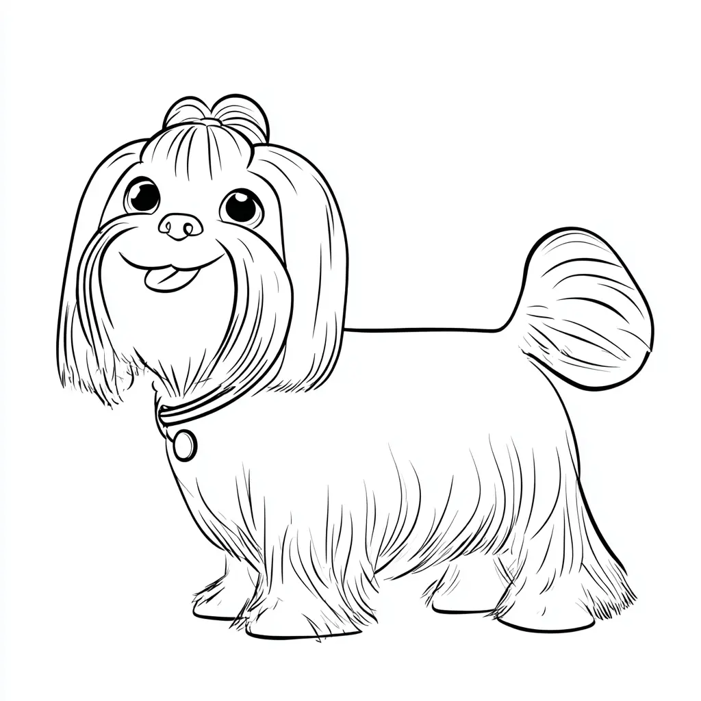 Dibujo de perrita bichón maltés para colorear Dibujo de perrita bichón maltés para colorear
