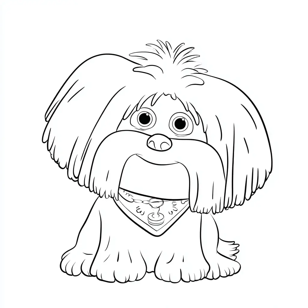 Dibujo de bichón maltés caricaturesco para colorear Dibujo de bichón maltés caricaturesco para colorear