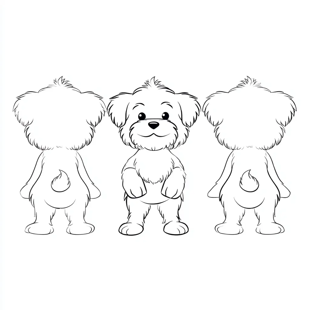 Dibujo de poses de pie de bichón para colorear Dibujo de poses de pie de bichón para colorear