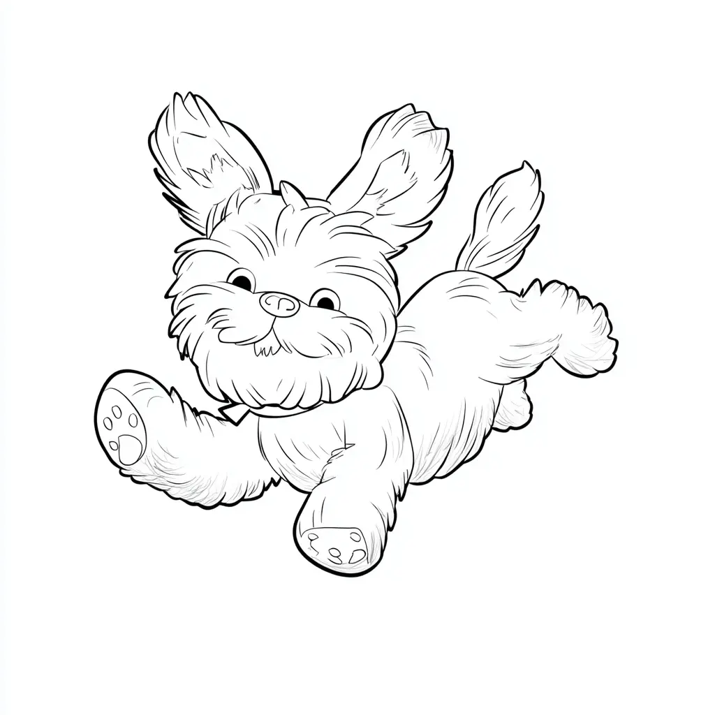 Dibujo de bichón maltés saltando para colorear Dibujo de bichón maltés saltando para colorear