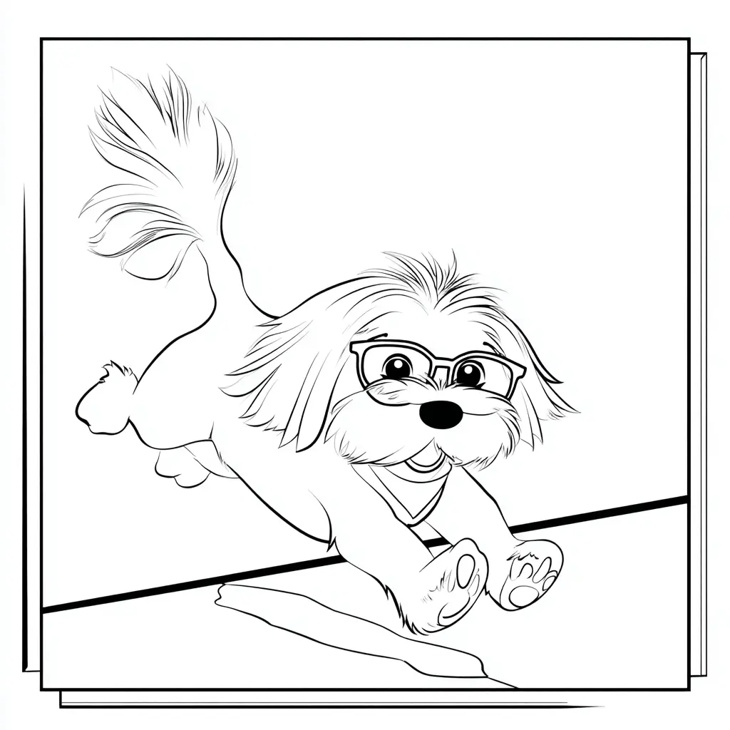 Dibujo de maltés cartoon con gafas para colorear Dibujo de maltés cartoon con gafas para colorear