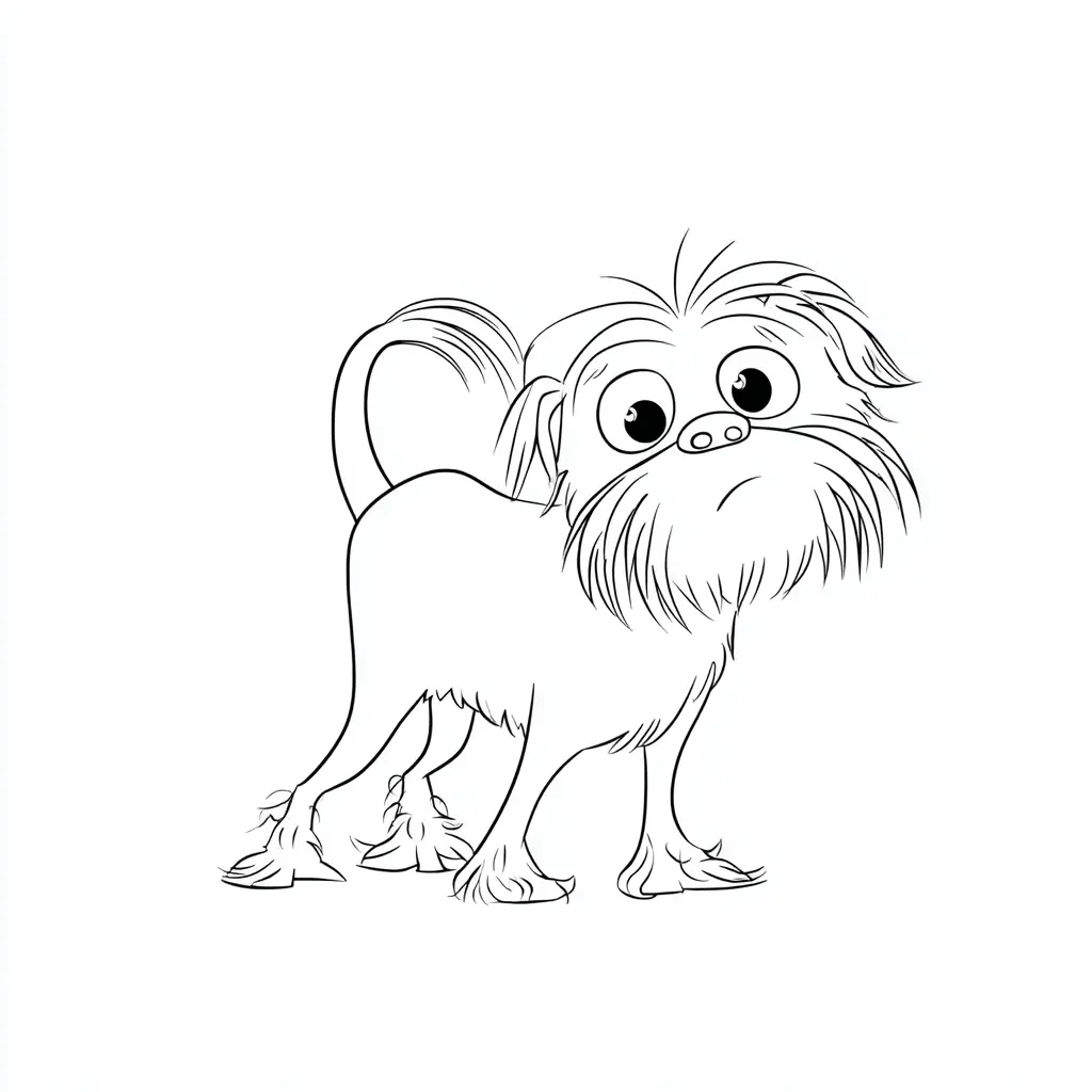 Dibujo de caricatura de bichón maltés para colorear Dibujo de caricatura de bichón maltés para colorear