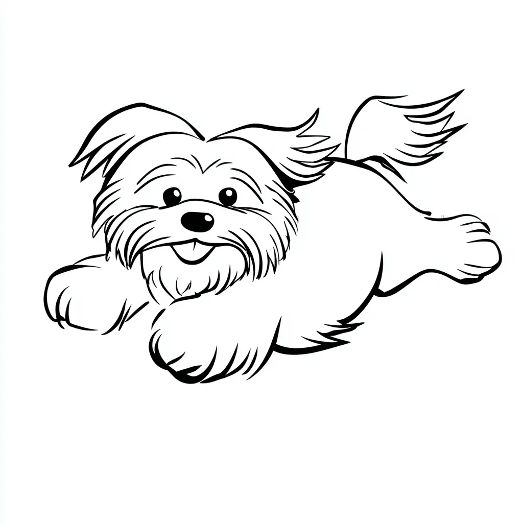 Dibujo de línea gruesa de bichón para colorear Dibujo de línea gruesa de bichón para colorear