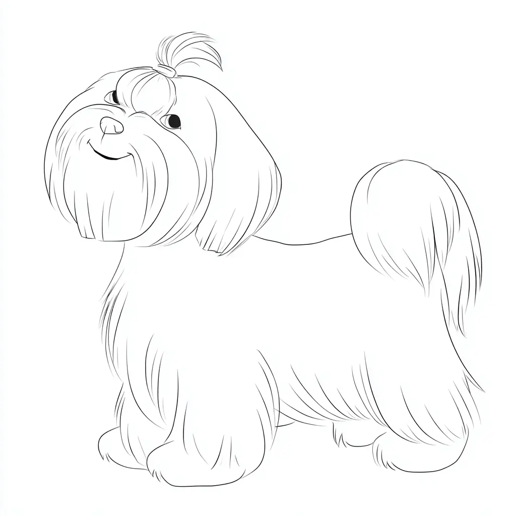 Dibujo de pose de bichón maltés para colorear Dibujo de pose de bichón maltés para colorear