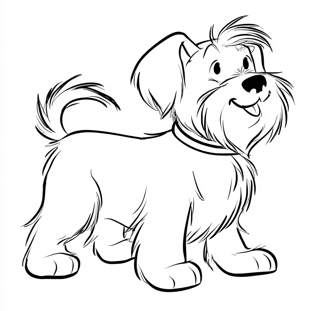 Dibujo de bichón maltés de trazo grueso para colorear Dibujo de bichón maltés de trazo grueso para colorear