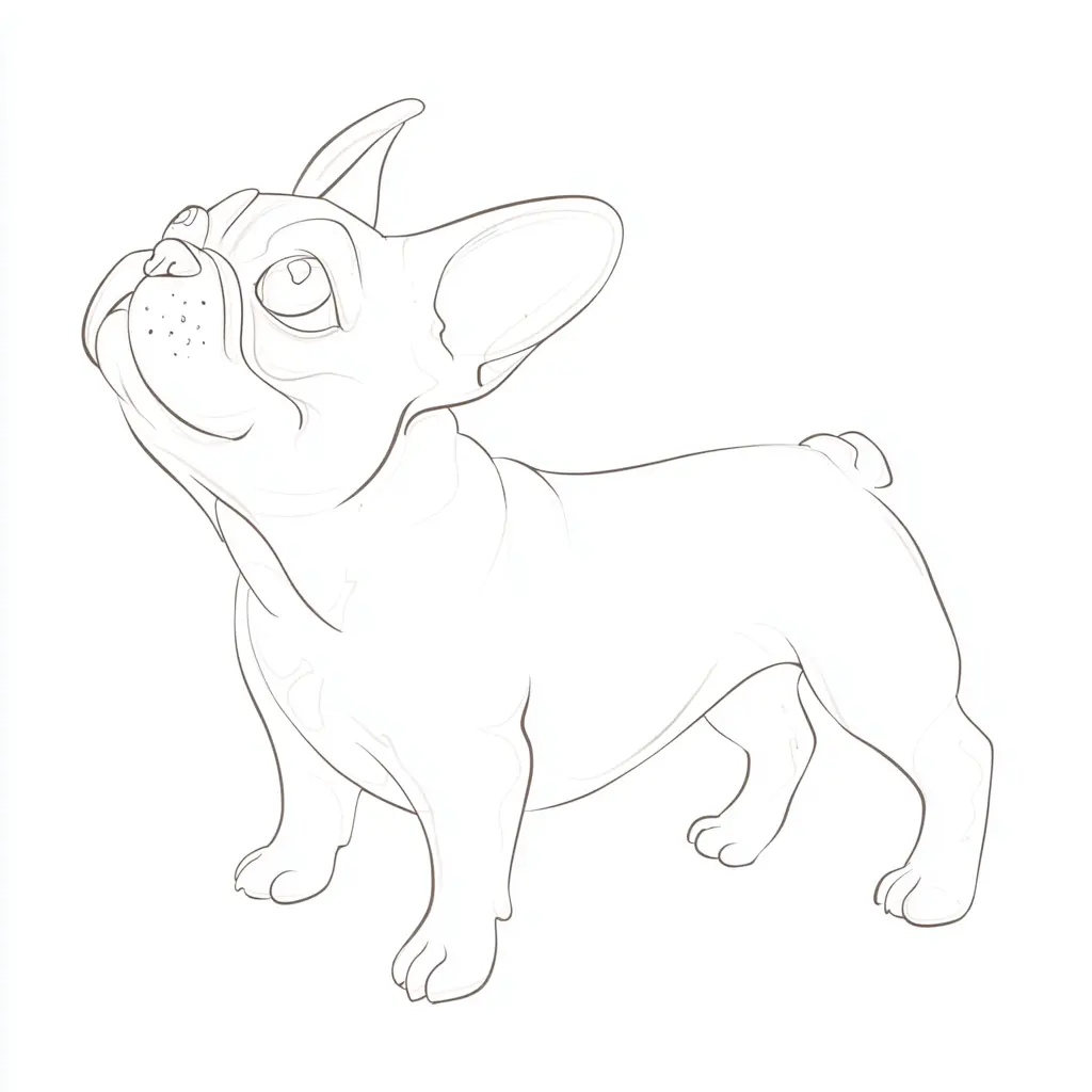 Dibujo de bulldog francés de perfil para colorear Dibujo de bulldog francés de perfil para colorear