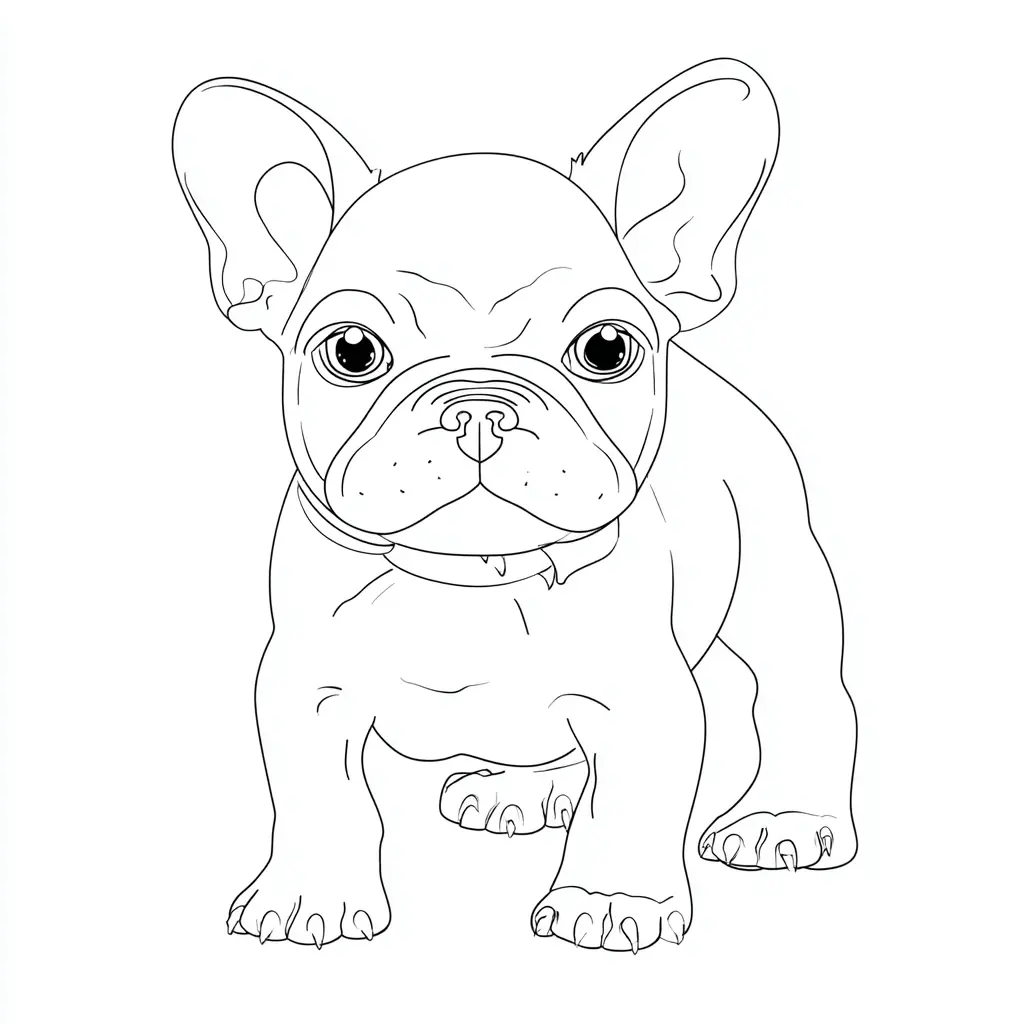 Dibujo de bulldog francés elegante para colorear Dibujo de bulldog francés elegante para colorear