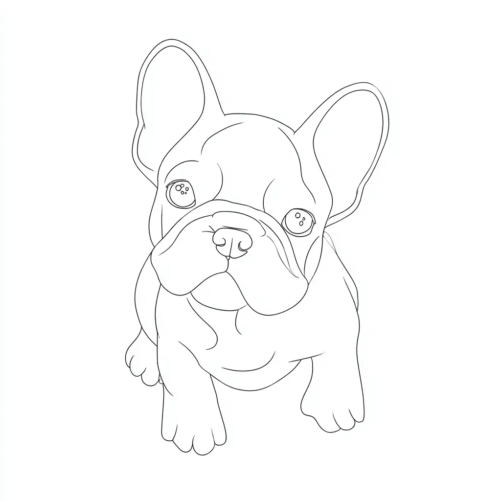 Dibujo de trazos de bulldog francés para colorear Dibujo de trazos de bulldog francés para colorear
