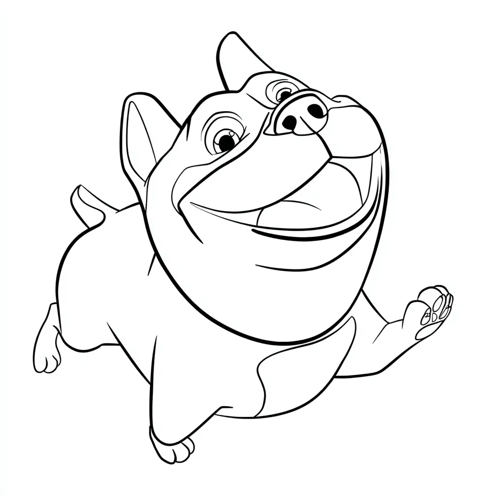 Dibujo de bulldog francés caricaturesco para colorear Dibujo de bulldog francés caricaturesco para colorear