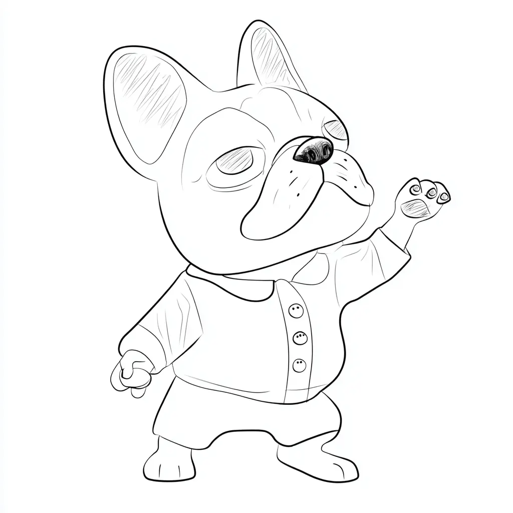 Dibujo de bulldog francés de dibujos para colorear Dibujo de bulldog francés de dibujos para colorear