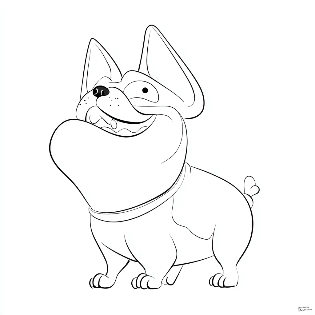 Dibujo de gesto cómico de bulldog francés para colorear Dibujo de gesto cómico de bulldog francés para colorear