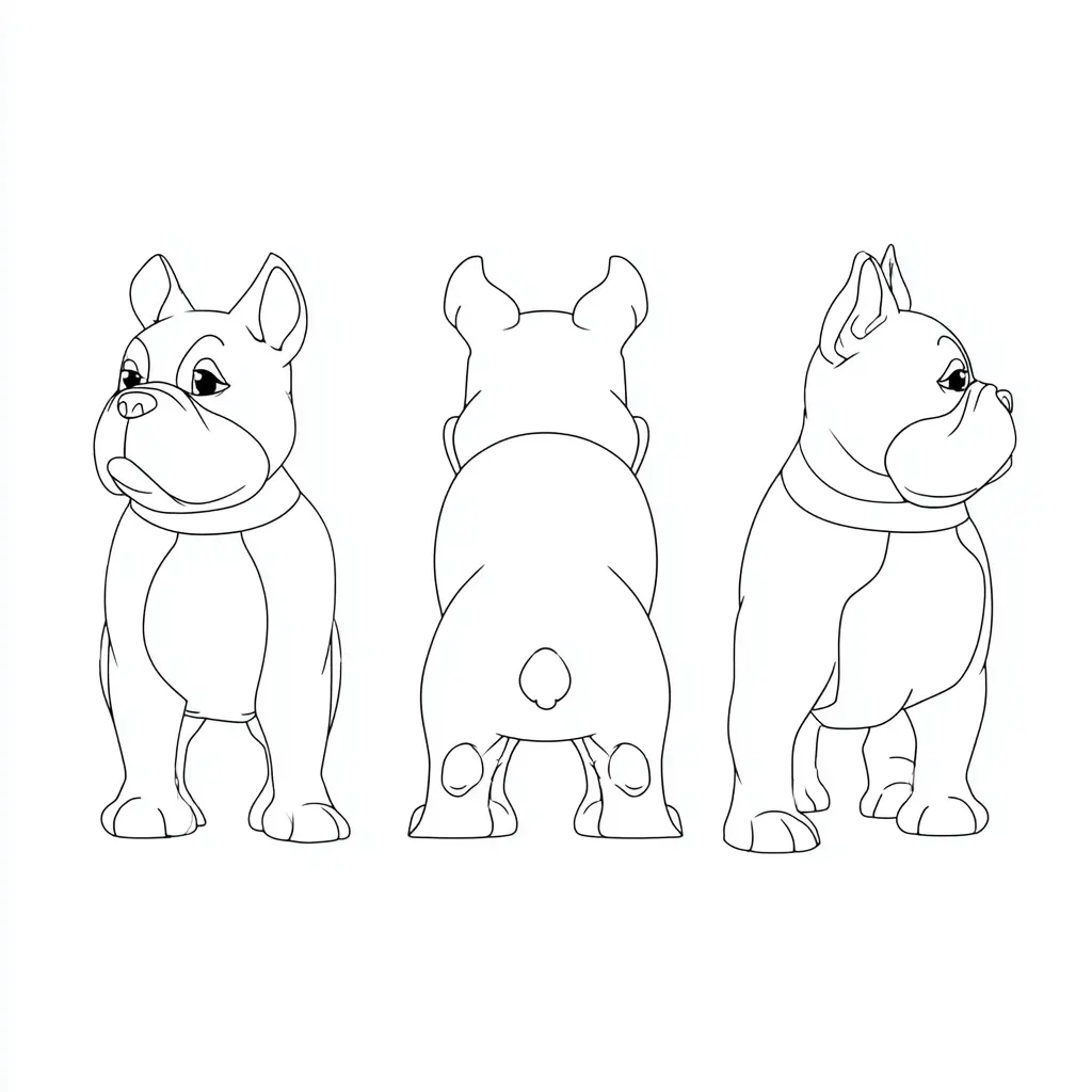 Dibujo de poses de bulldog francés para colorear Dibujo de poses de bulldog francés para colorear