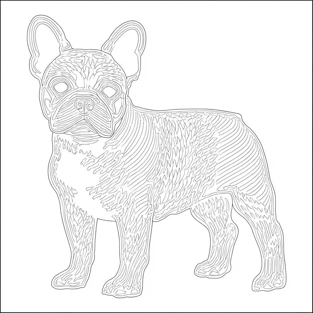 Dibujo de contorno de bulldog francés zentangle para colorear Dibujo de contorno de bulldog francés zentangle para colorear