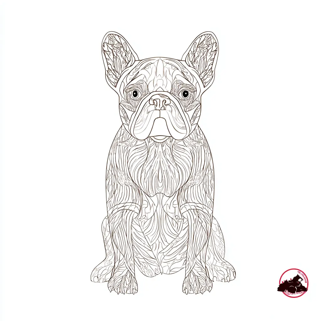 Dibujo de bulldog francés zentangle para colorear Dibujo de bulldog francés zentangle para colorear