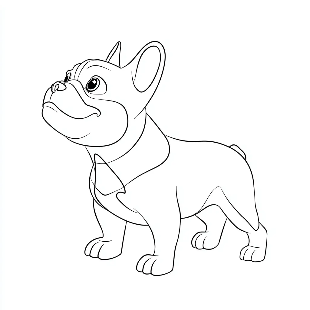 Dibujo de bulldog francés arte lineal para colorear Dibujo de bulldog francés arte lineal para colorear