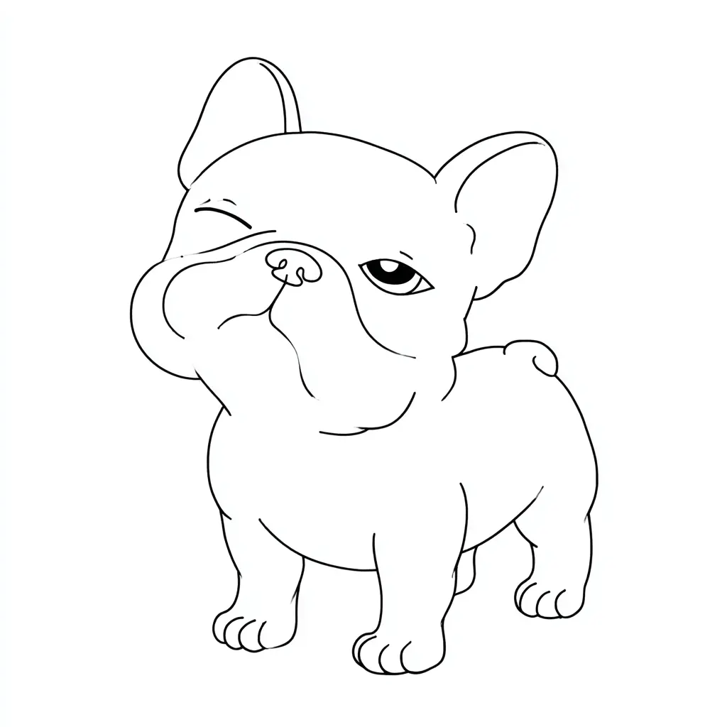 Dibujo de cachorro de bulldog francés para colorear Dibujo de cachorro de bulldog francés para colorear