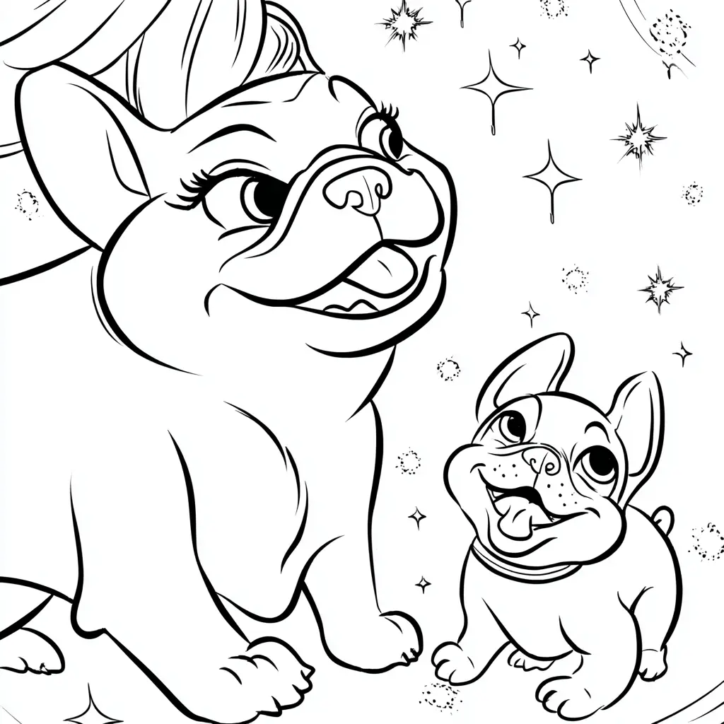 Dibujo de bulldog francés fantásticos para colorear Dibujo de bulldog francés fantásticos para colorear