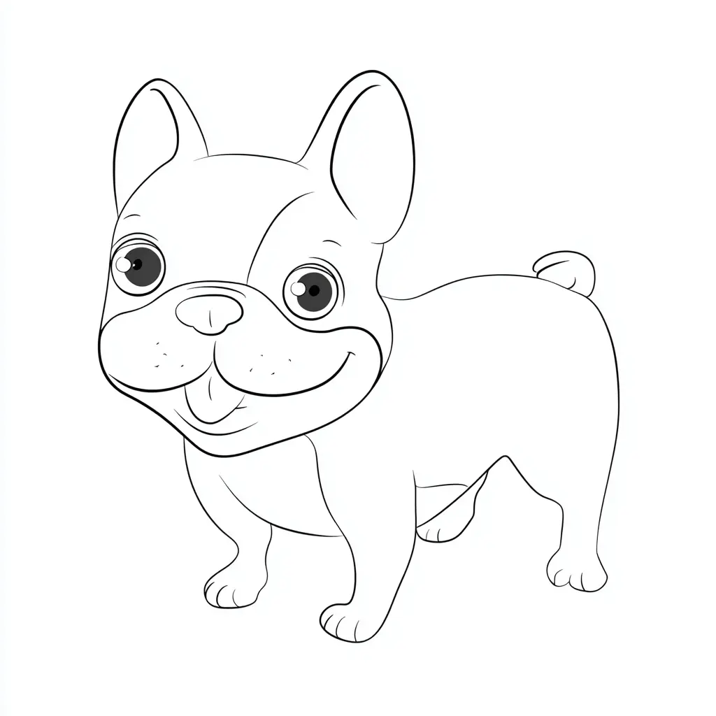 Dibujo de bulldog francés pequeño para colorear Dibujo de bulldog francés pequeño para colorear