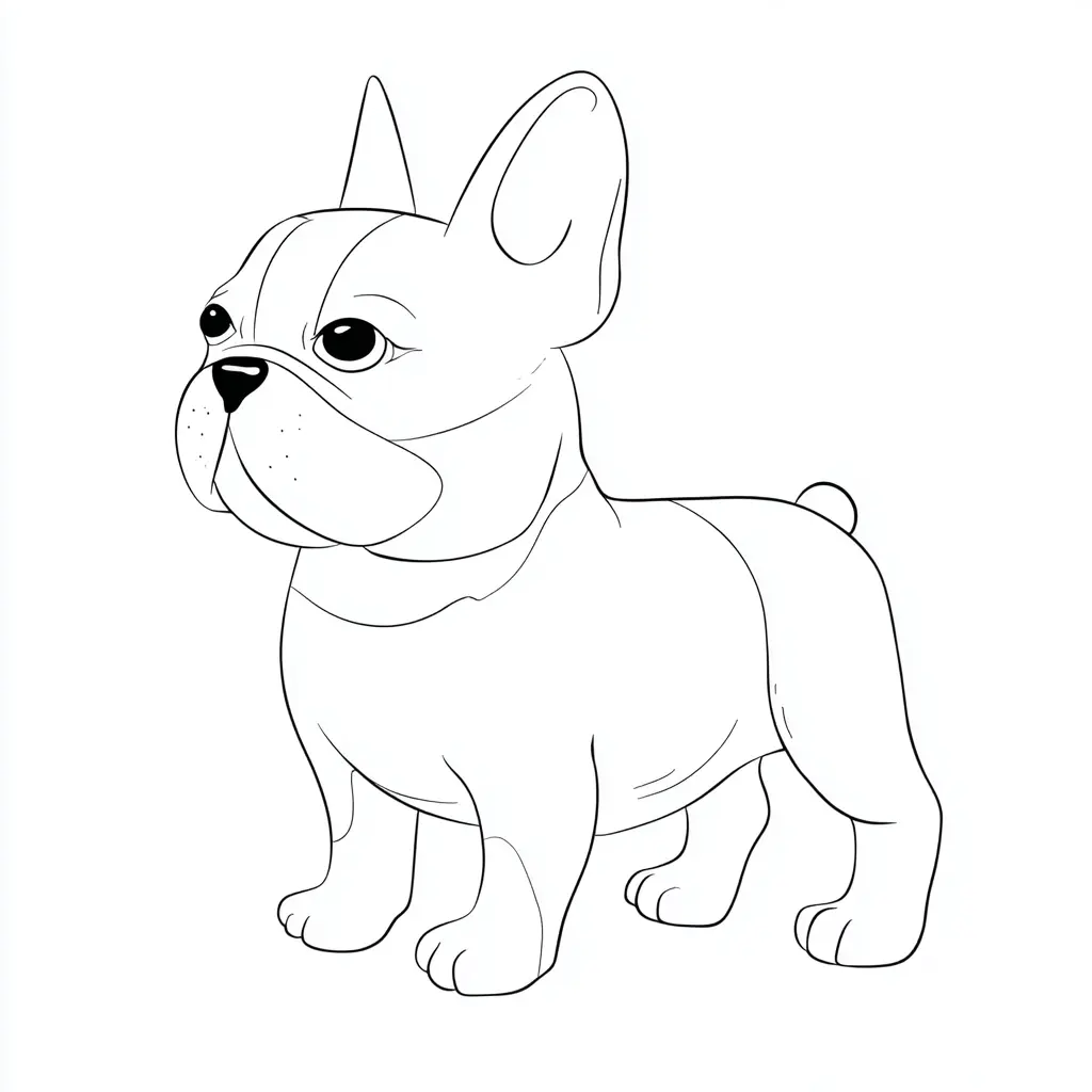 Dibujo de figura de perfil de bulldog francés para colorear Dibujo de figura de perfil de bulldog francés para colorear