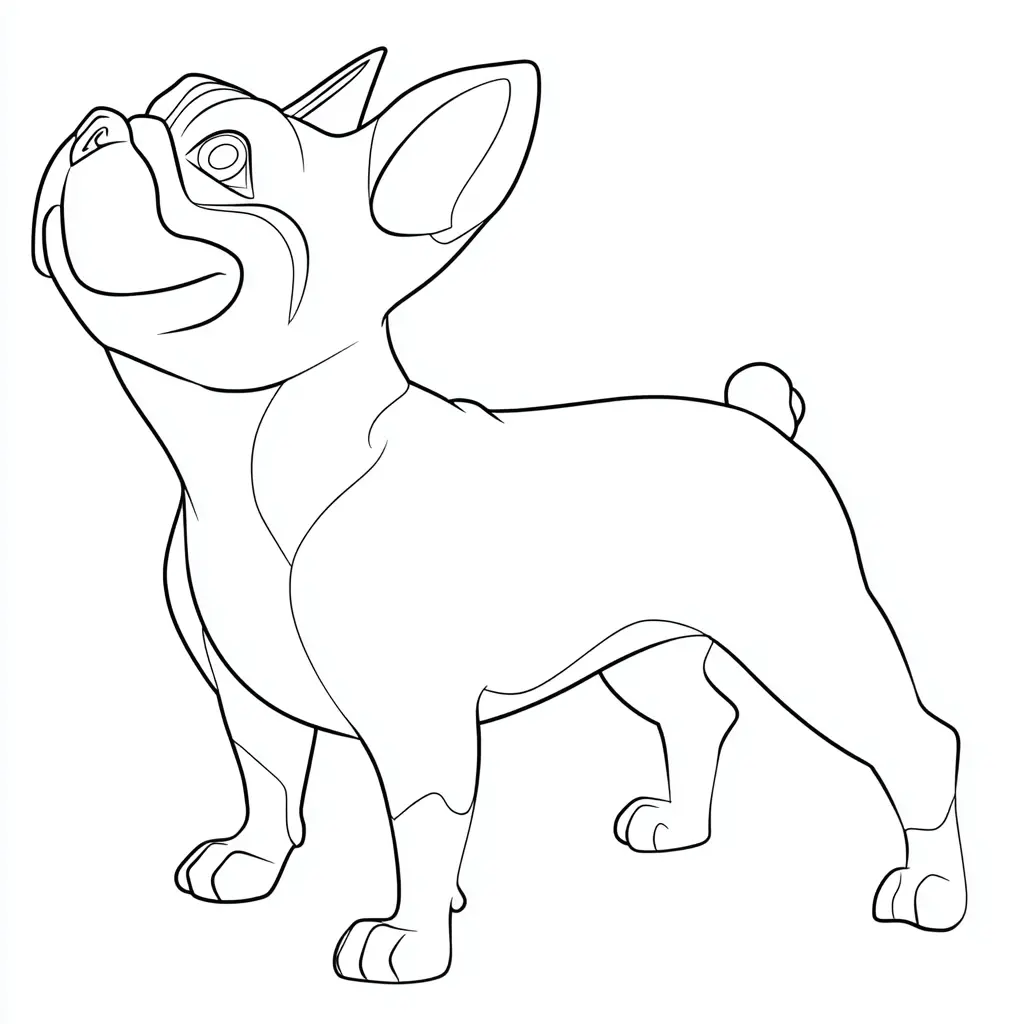 Dibujo de bulldog francés mirando al cielo para colorear Dibujo de bulldog francés mirando al cielo para colorear