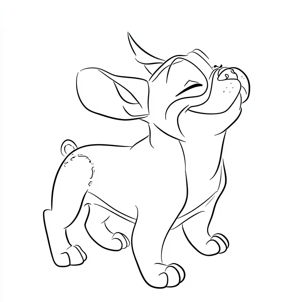 Dibujo de bulldog francés sonriente para colorear Dibujo de bulldog francés sonriente para colorear