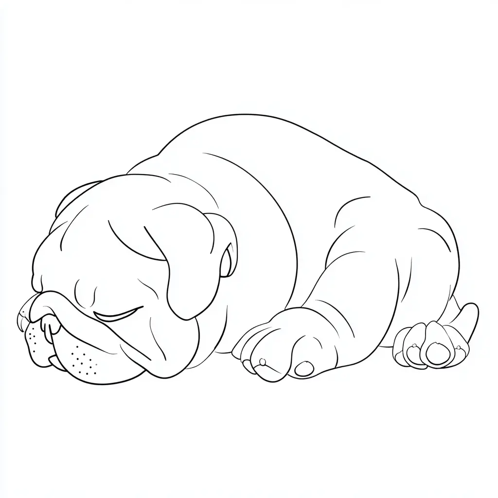 Dibujo de bulldog inglés descansando para colorear