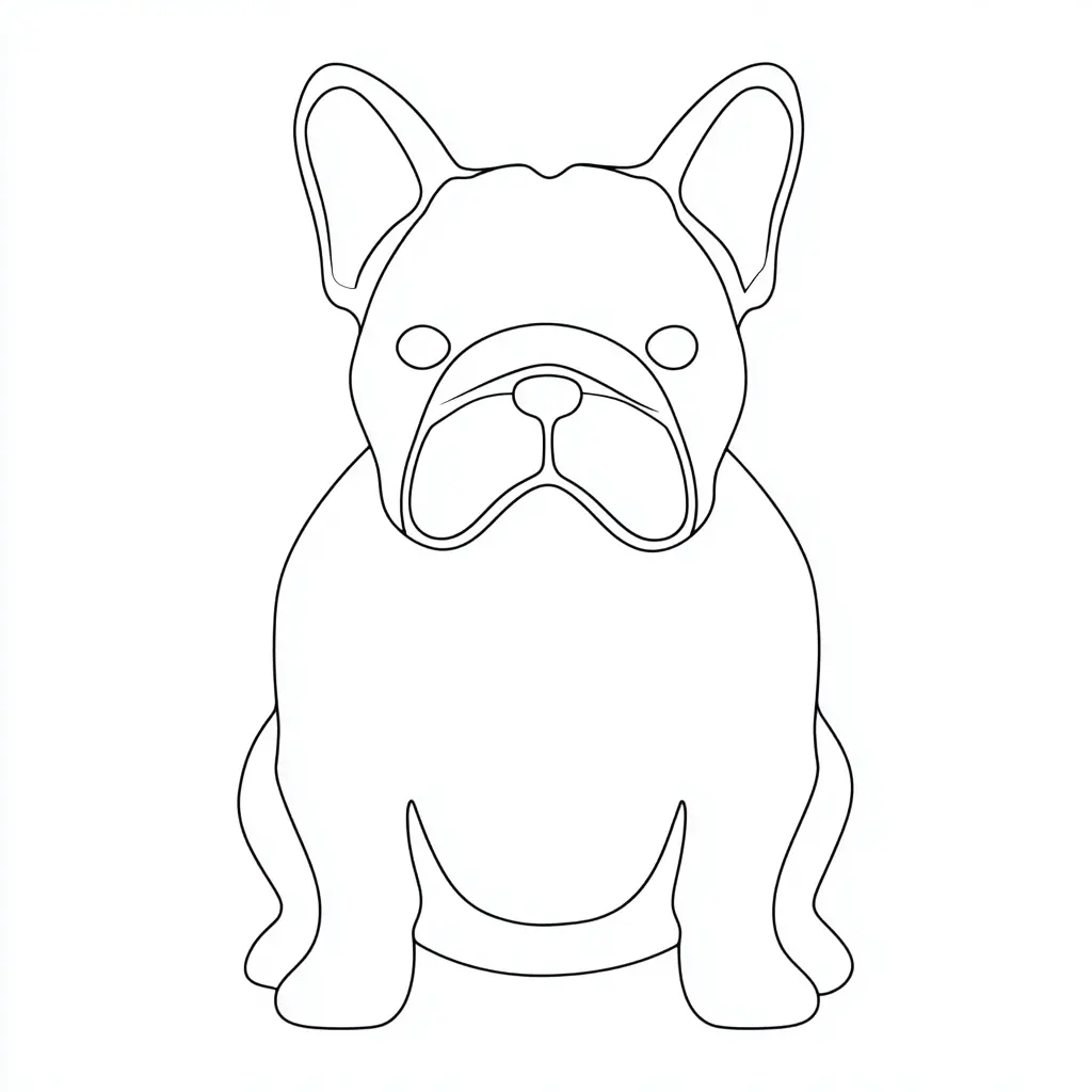 Dibujo de figura simple de bulldog inglés para colorear
