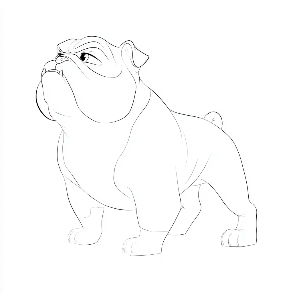 Dibujo de bulldog inglés de dibujos para colorear