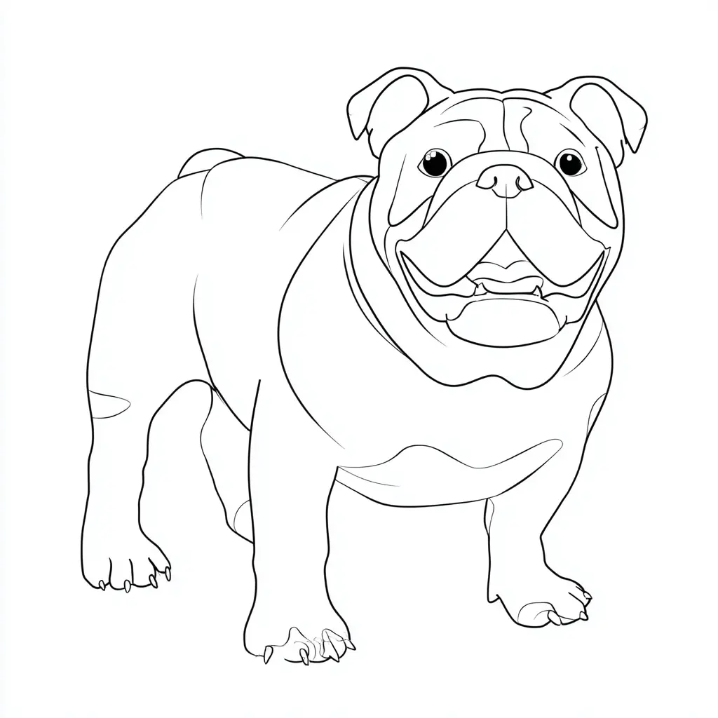 Dibujo de trazo simple de bulldog inglés para colorear