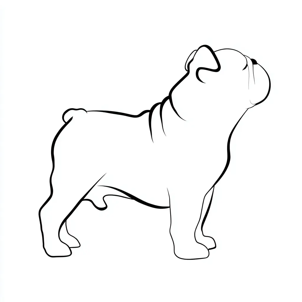 Dibujo de forma de perfil de bulldog inglés para colorear