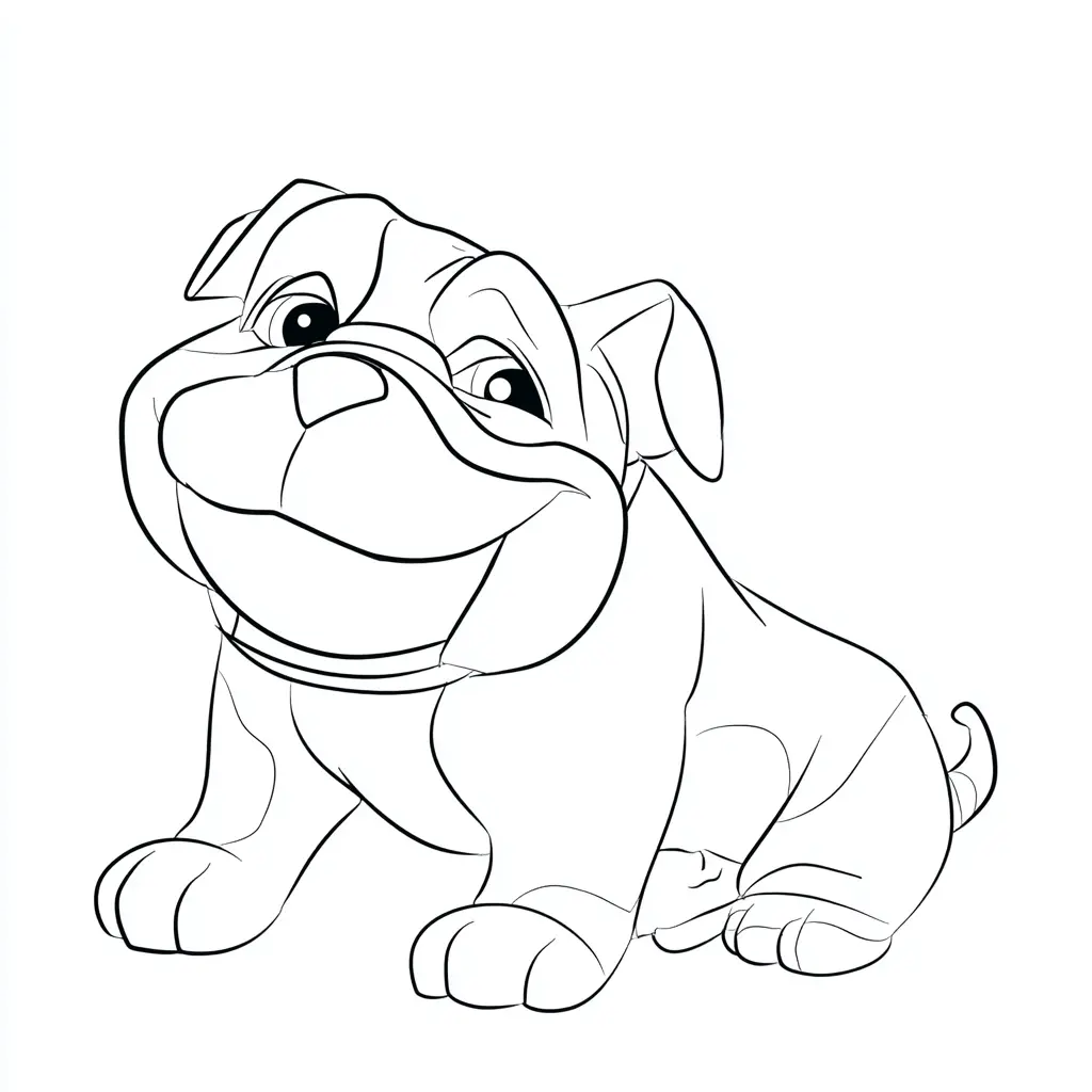 Dibujo de cachorro bulldog inglés tierno para colorear