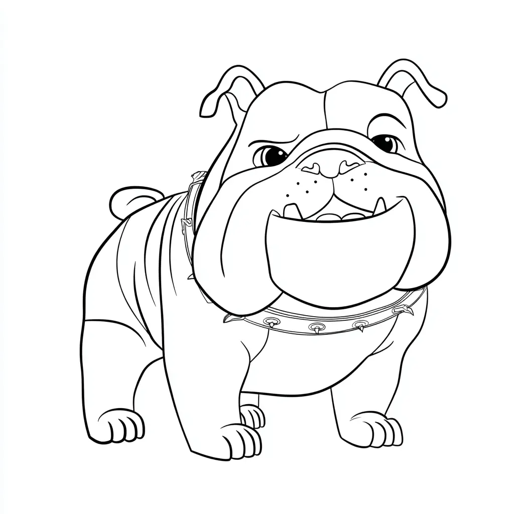 Dibujo de ilustración infantil de bulldog inglés para colorear