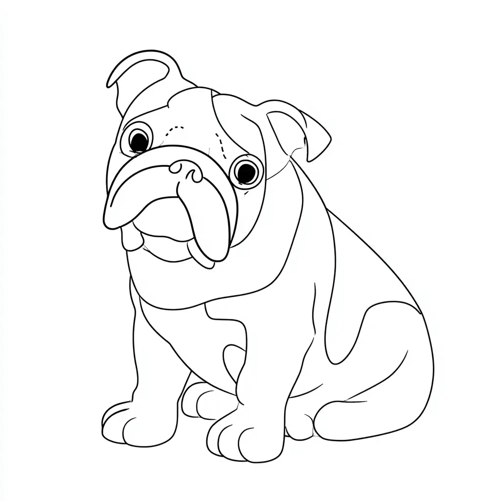 Dibujo de trazo continuo de bulldog inglés para colorear