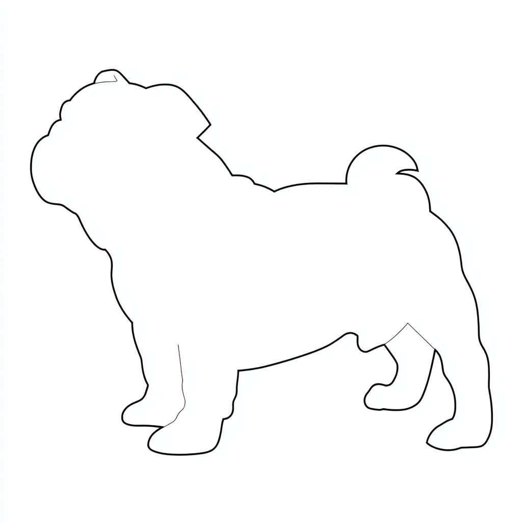 Dibujo de contorno de bulldog inglés para colorear
