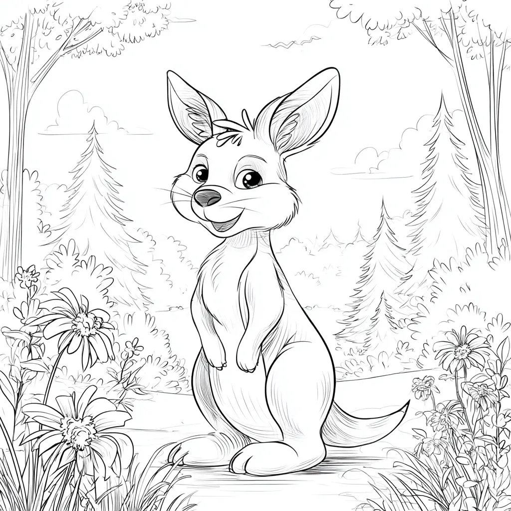Dibujo de el canguro del bosque para colorear Dibujo de el canguro del bosque para colorear
