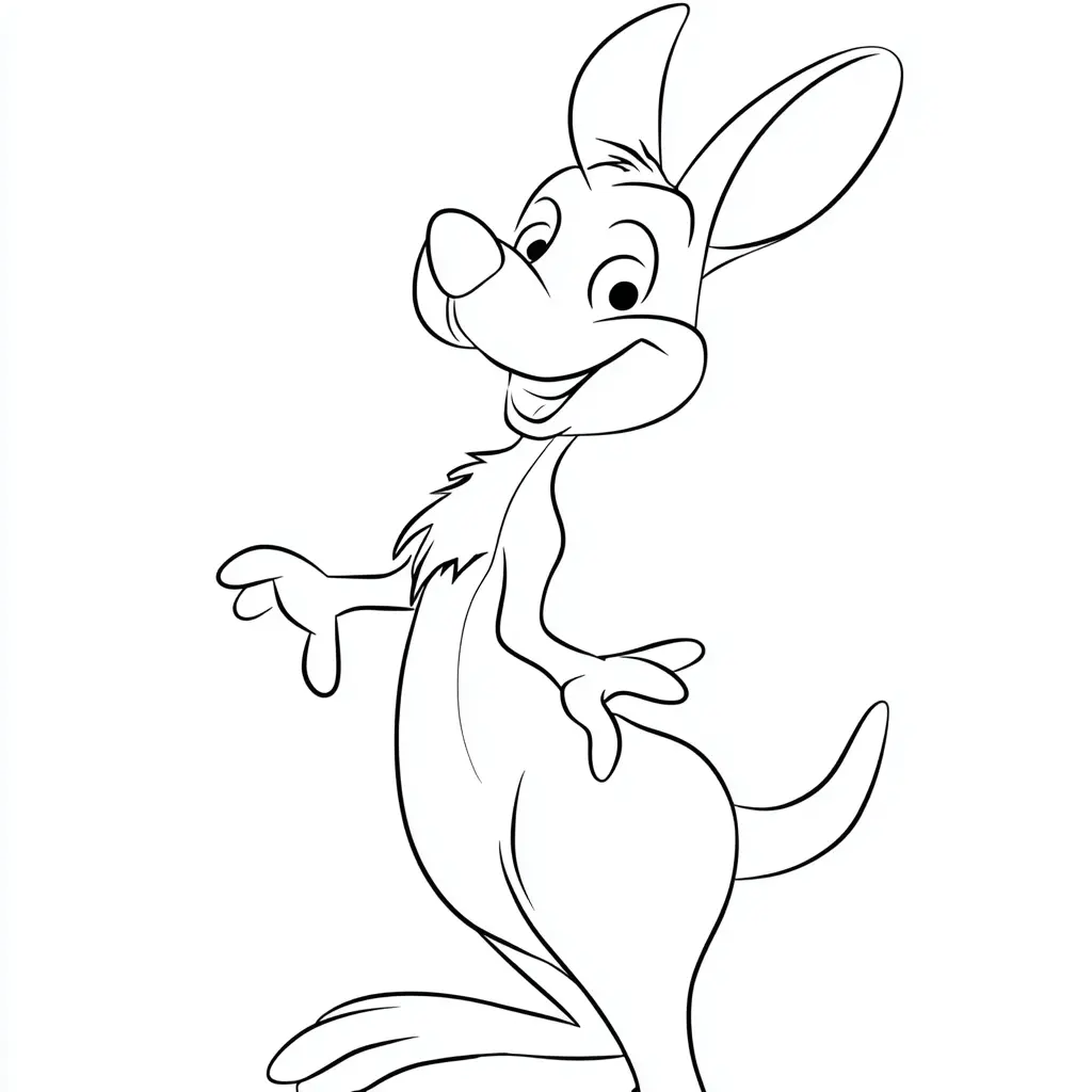 Dibujo de canguro de caricatura para colorear Dibujo de canguro de caricatura para colorear
