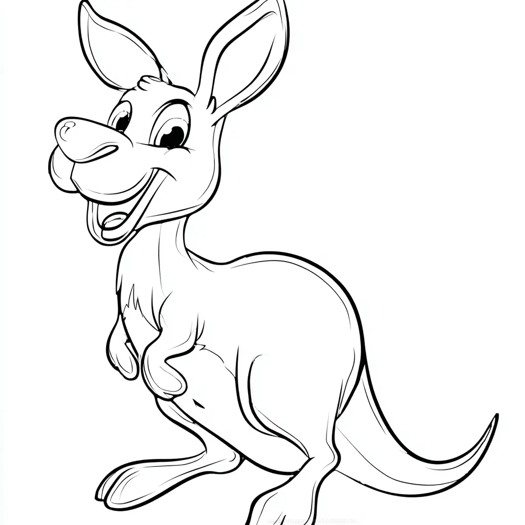 Dibujo de canguro estilo cartoon para colorear Dibujo de canguro estilo cartoon para colorear