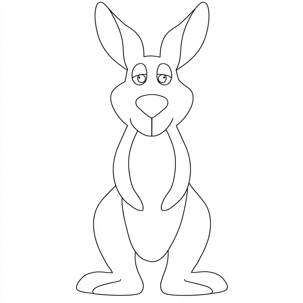 Dibujo de trazo simple de canguro para colorear Dibujo de trazo simple de canguro para colorear