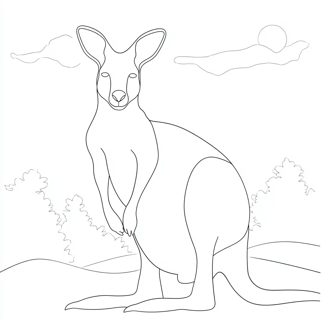 Dibujo de el canguro australiano para colorear Dibujo de el canguro australiano para colorear