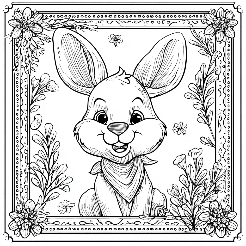 Dibujo de retrato de un pequeño canguro para colorear Dibujo de retrato de un pequeño canguro para colorear