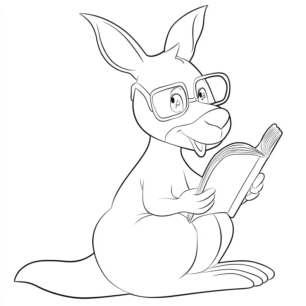 Dibujo de el canguro lector para colorear Dibujo de el canguro lector para colorear