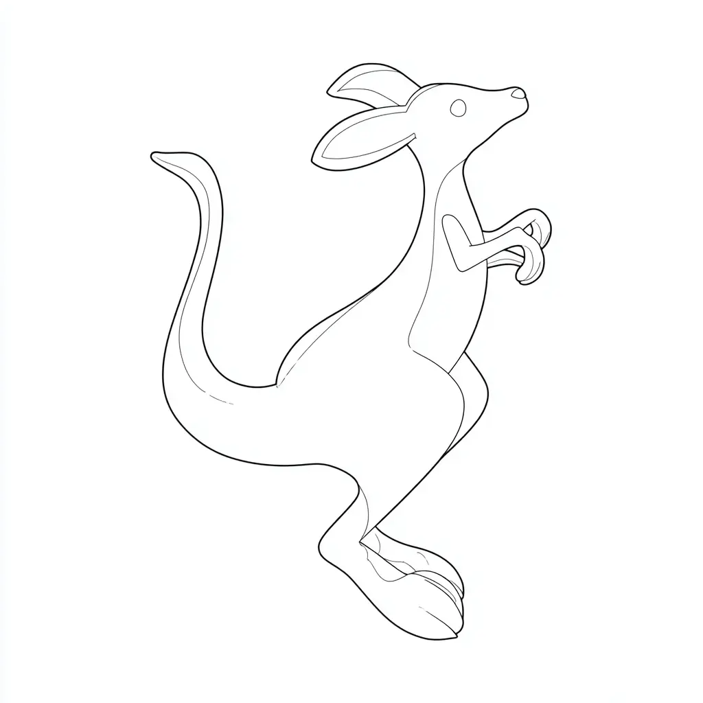 Dibujo de perfil de canguro saltando para colorear Dibujo de perfil de canguro saltando para colorear
