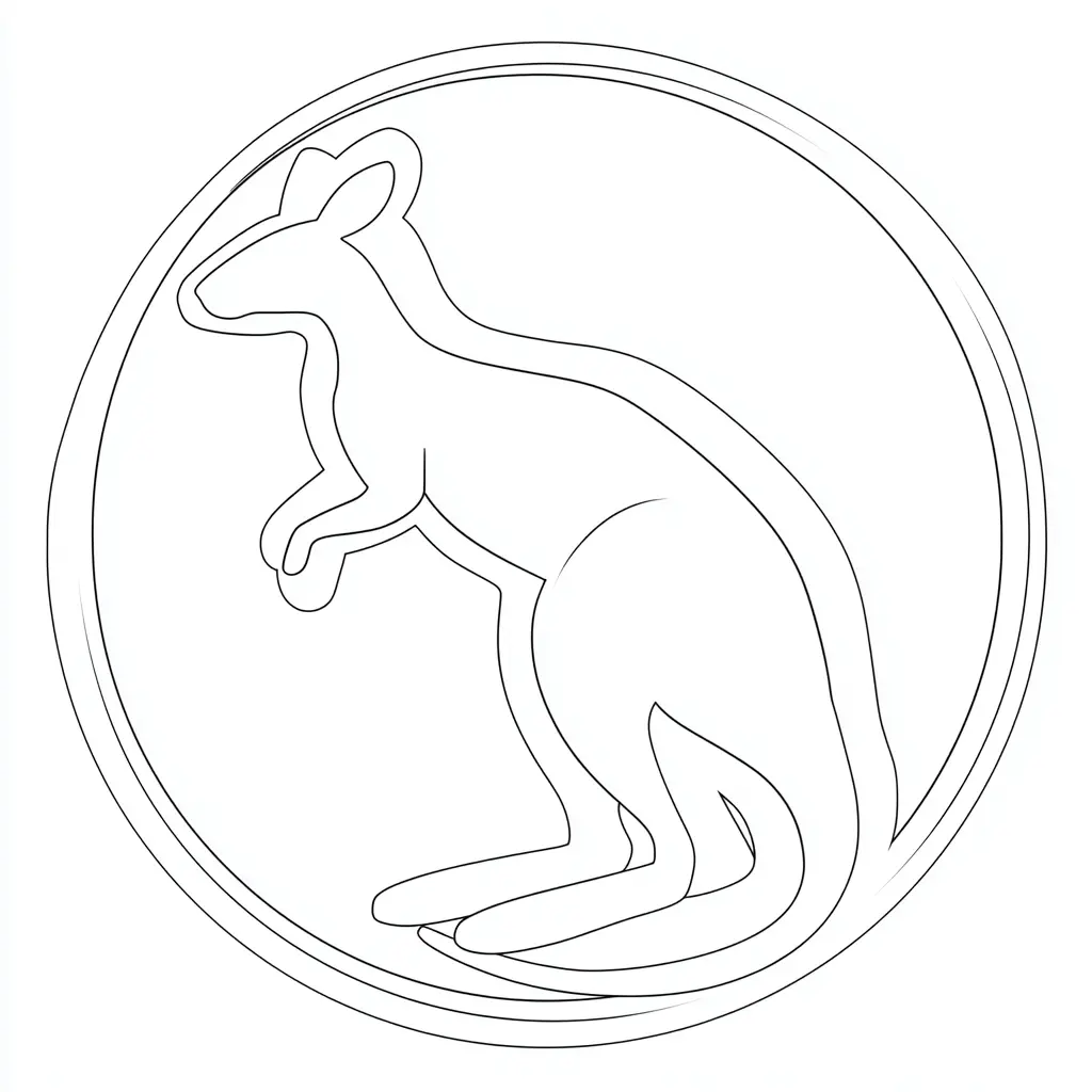 Dibujo de logotipo de canguro para colorear Dibujo de logotipo de canguro para colorear