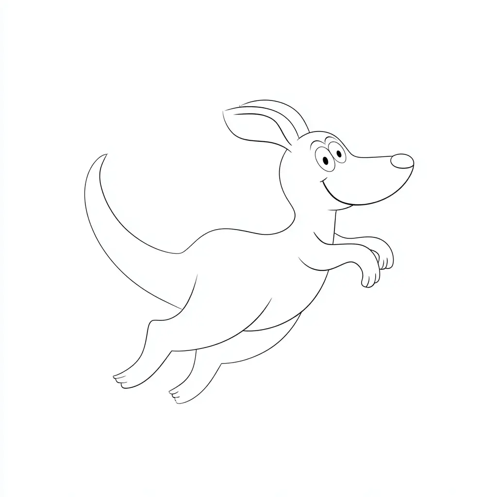 Dibujo de canguro animado para colorear Dibujo de canguro animado para colorear