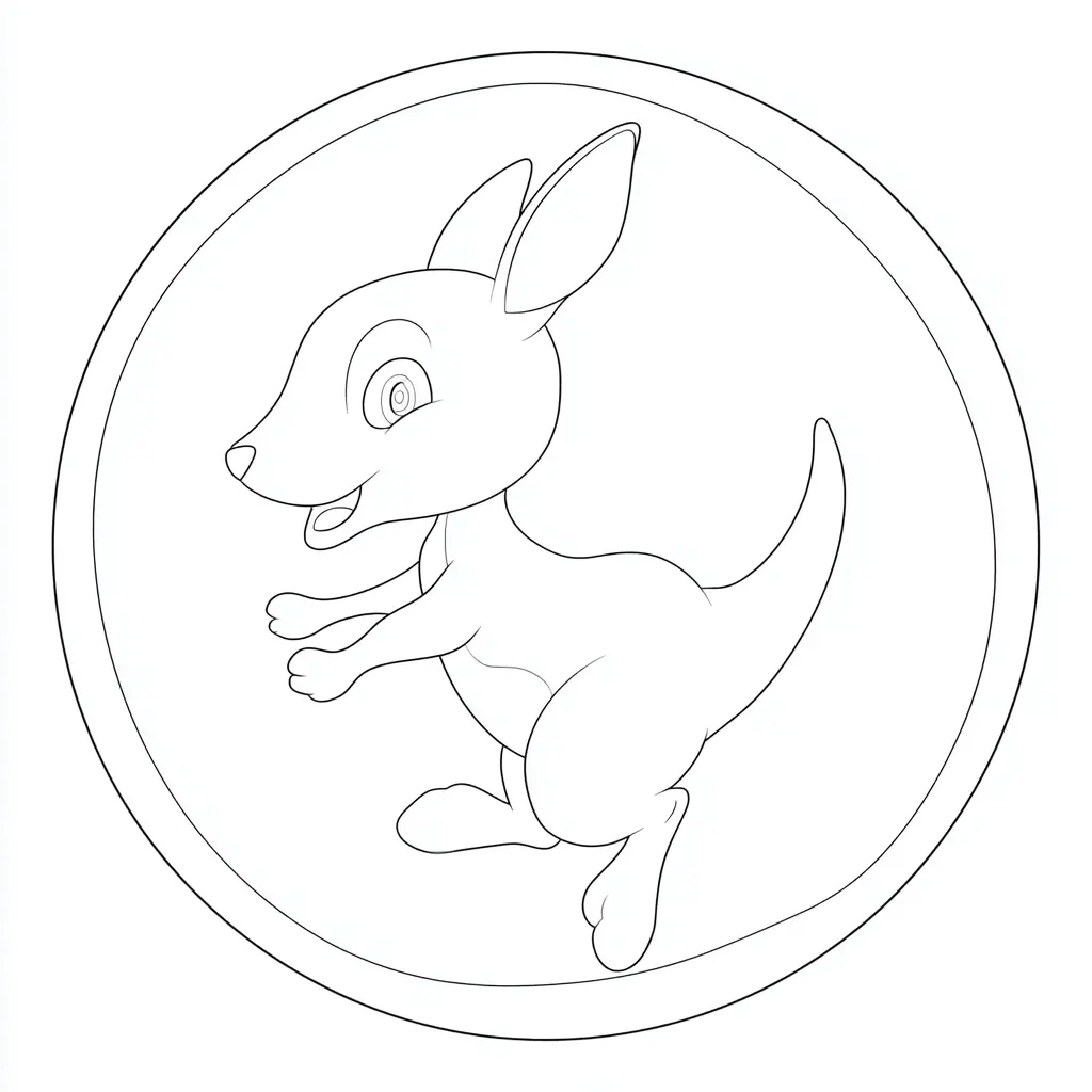 Dibujo de logo de canguro para colorear Dibujo de logo de canguro para colorear