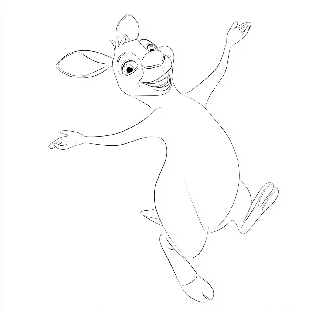 Dibujo de el canguro feliz para colorear Dibujo de el canguro feliz para colorear
