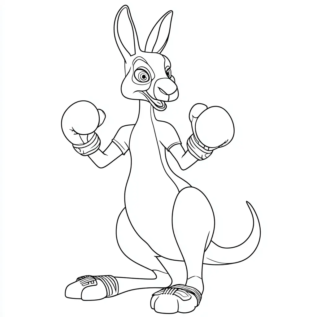 Dibujo de el canguro luchador para colorear Dibujo de el canguro luchador para colorear