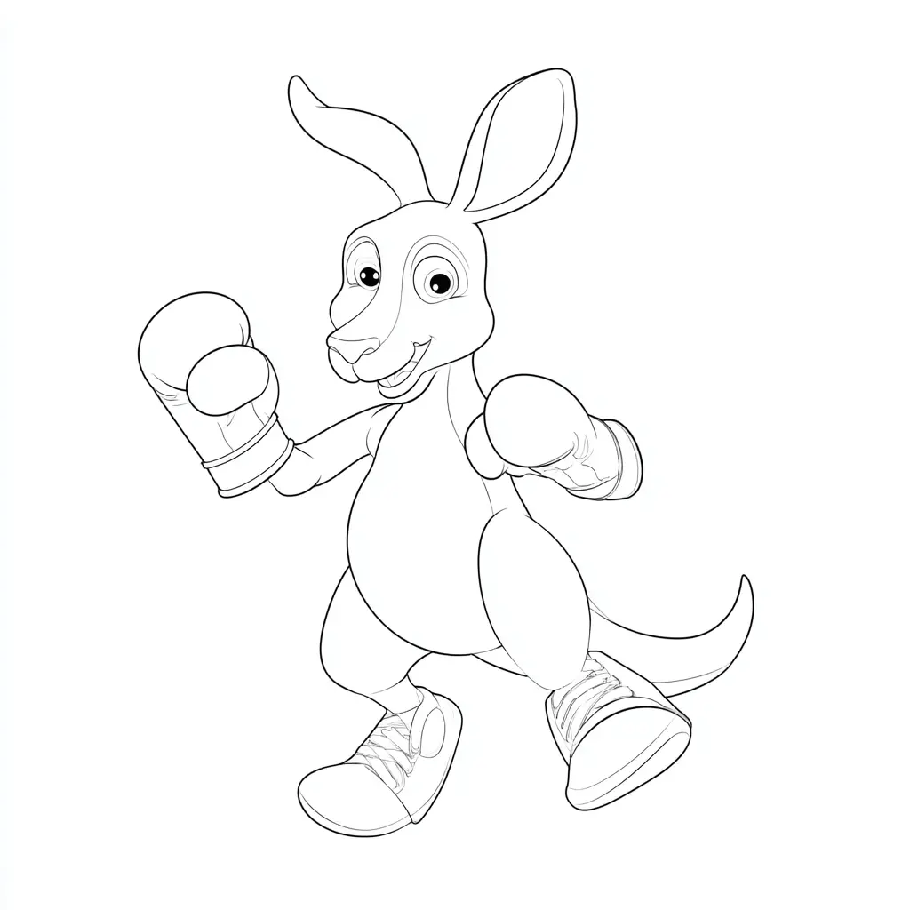 Dibujo de el canguro boxeador para colorear Dibujo de el canguro boxeador para colorear