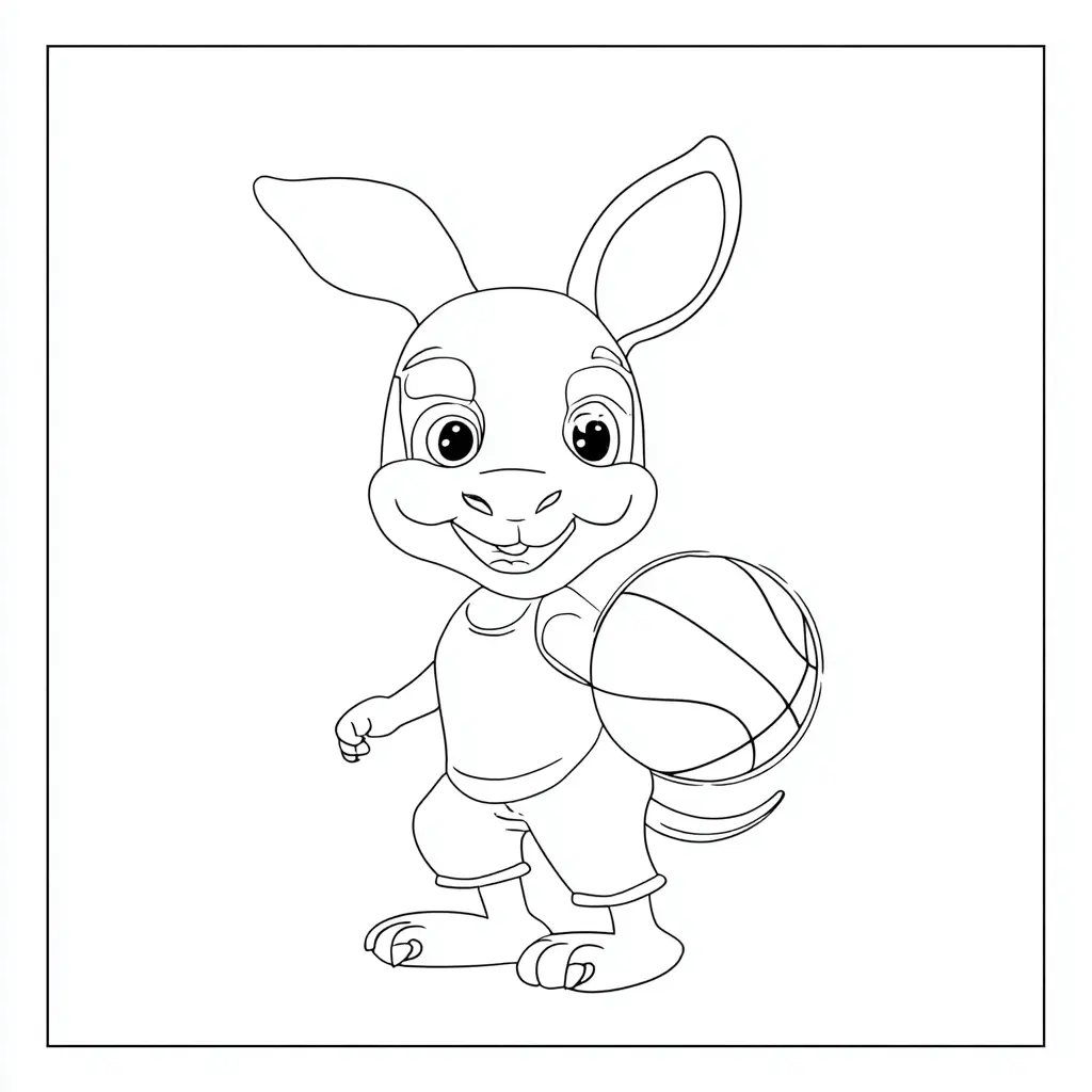 Dibujo de cangurito deportista para colorear Dibujo de cangurito deportista para colorear