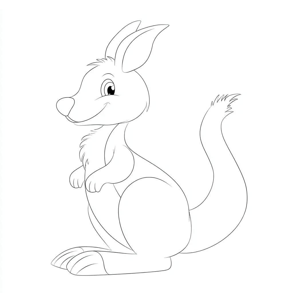 Dibujo de canguro de lado para colorear Dibujo de canguro de lado para colorear